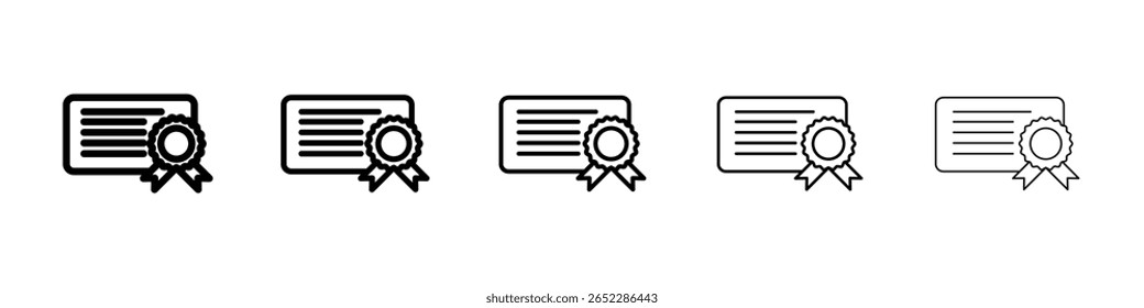 Certificate icon filled flat sign concept for web design.