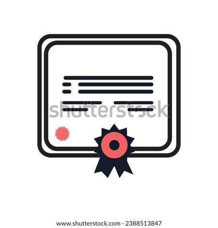 Certificate icon in flat. eps 10