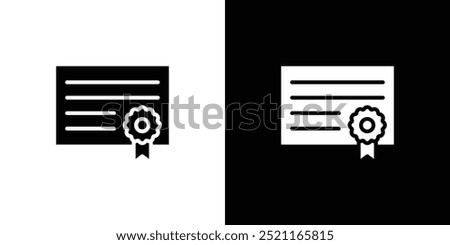 certificate icon Flat fill set collection