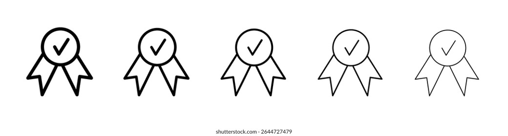 Certificate icon flat illustration set logo