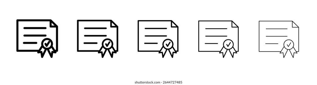 certificate icon flat illustration set logo