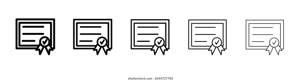 Certificate icon flat illustration set logo