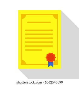 Certificate icon. Flat illustration of certificate vector icon for web