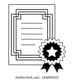 Certificate icon in flat style. License badge vector illustration,  Winner Star medal business concept on white isolated background.– Vector illustration