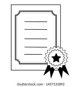 Certificate icon in flat style. License badge vector illustration on white isolated background. Winner Star medal business concept.