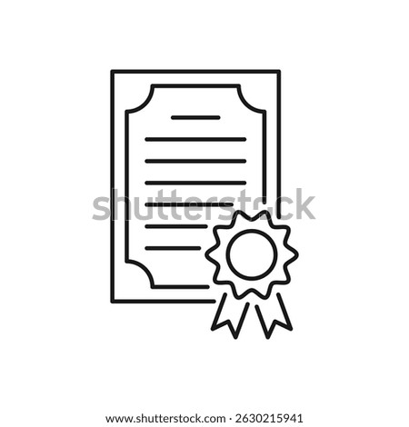 Certificate icon in flat style. License badge vector illustration on white isolated background. Winner medal business concept.