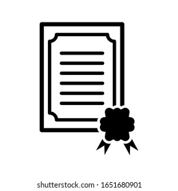 Certificate icon in flat style on white background