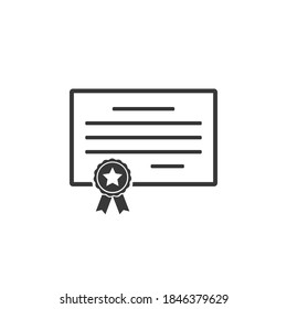 Certificate icon in flat style. Vector