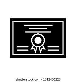 certificate icon glyph design vector template