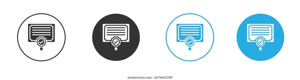 Certificate icon. Graphic icon design template