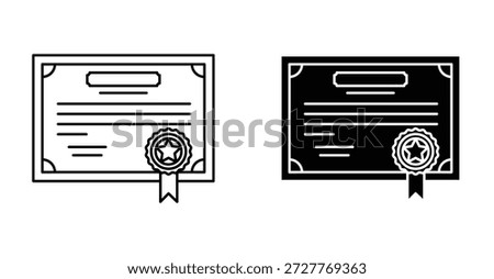 Certificate icon graphic design. Vector icon illustrations