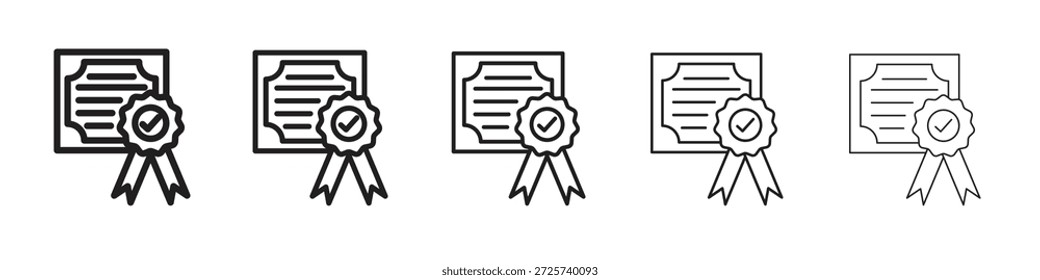 Ícone de certificado para designs de gráficos. Design de vetor de ícones