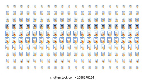 Certificate icon halftone pattern, designed for backgrounds, covers, templates and abstract concepts. Vector certificate shapes arranged into halftone grid.