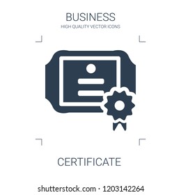 certificate icon. high quality filled certificate icon on white background. from business collection flat trendy vector certificate symbol. use for web and mobile