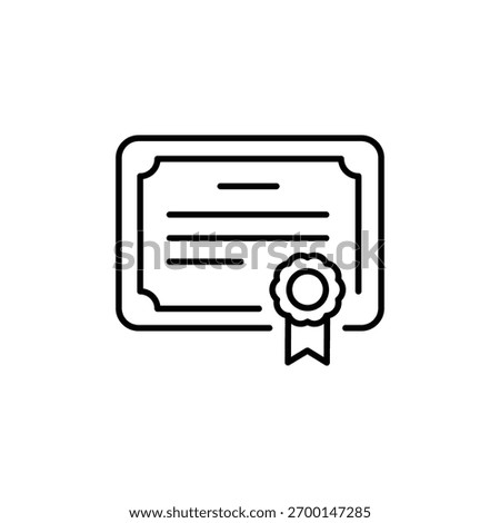Certificate icon illustration, e-learning achievement concept, online education, course completion, digital diploma, academic success vector design