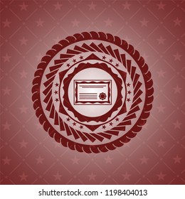 certificate icon inside badge with red background