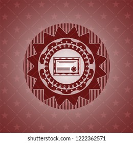 certificate icon inside badge with red background