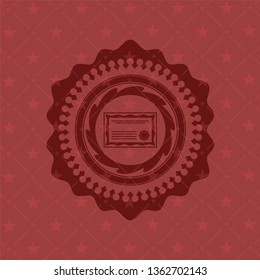 certificate icon inside badge with red background
