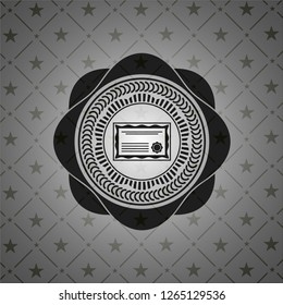 certificate icon inside black emblem