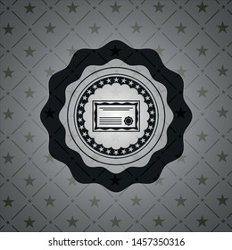 certificate icon inside black emblem