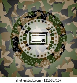 certificate icon inside camo texture