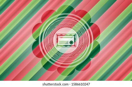 certificate icon inside christmas badge.