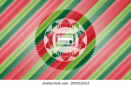 certificate icon inside christmas style badge.. 