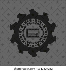certificate icon inside dark badge