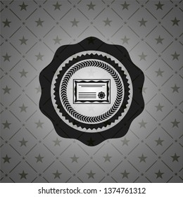 certificate icon inside dark badge or emblem