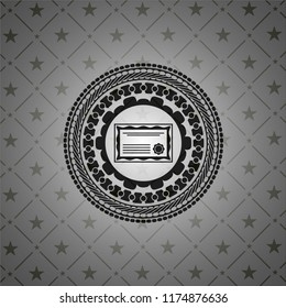 certificate icon inside dark emblem