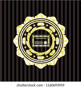 certificate icon inside golden badge