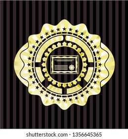 certificate icon inside golden badge