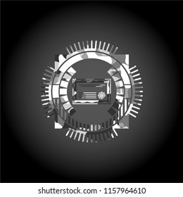 certificate icon inside grey camo texture