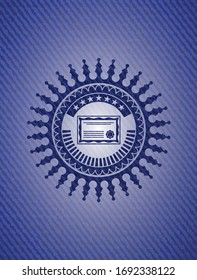 certificate icon inside jean background