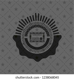 certificate icon inside realistic black emblem
