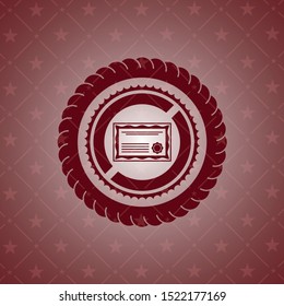 certificate icon inside realistic red emblem