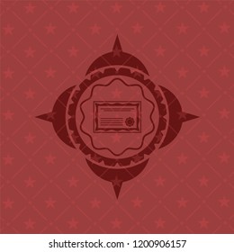 certificate icon inside red emblem