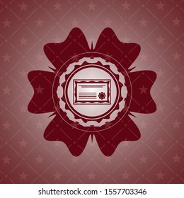 certificate icon inside retro style red emblem