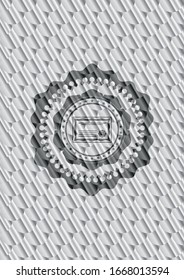 certificate icon inside silver badge. Scales pattern. Vector Illustration. Detailed.