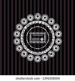 certificate icon inside silver emblem