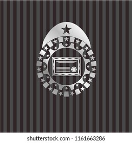 certificate icon inside silvery badge