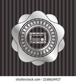 icono de certificado dentro del emblema silvery. 