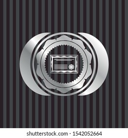 certificate icon inside silvery shiny emblem
