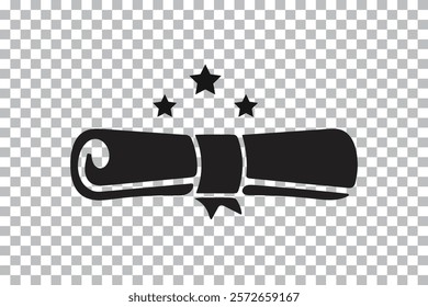  certificate icon isolate on transparent background