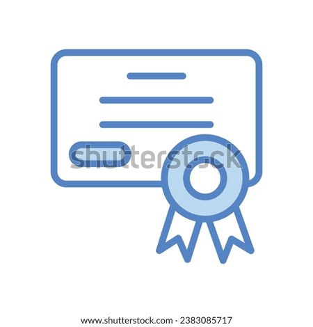 Certificate icon isolate white background vector stock illustration.