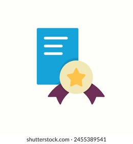 certificate icon, isolated icon in light background, perfect for website, blog, logo, graphic design, social media, UI, mobile app