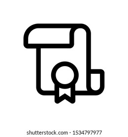 Certificate icon isolated on white background. Achievement symbol modern, simple, vector, icon for website design, mobile app, ui. Vector Illustration