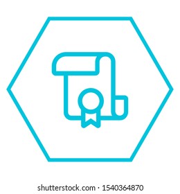 Certificate icon isolated on white background. Achievement symbol modern, simple, vector, icon for website design, mobile app, ui. Vector Illustration