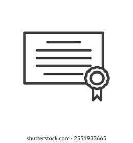Icono del certificado aislado en el fondo blanco. Icono de Vector.