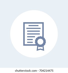certificate icon isolated on white